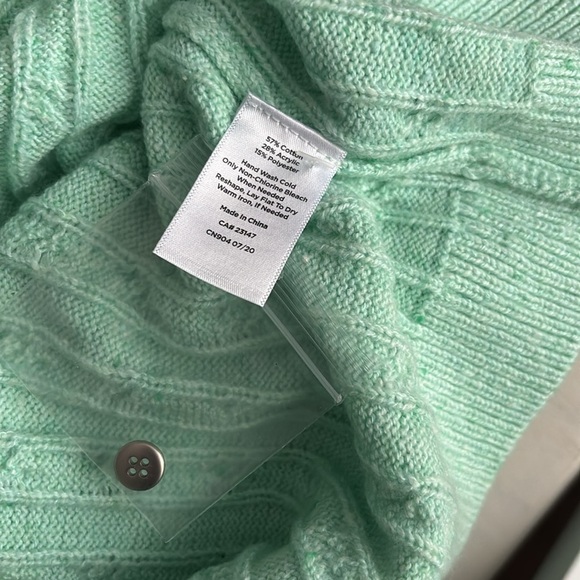 NWT! TALBOTS Soft Green Cotton Blend Crew Neck Sweater, Medium Petite - Picture 8 of 8